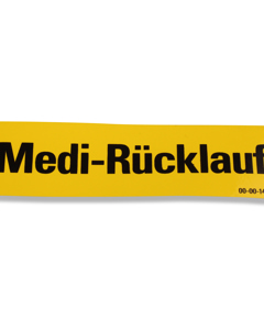 Aufkleber D: Medi - Rücklauf